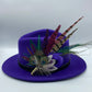 Peacock, Purple, Green & Natural Feather Hat Pin (CFP345)