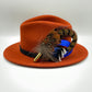 Royal Blue & Natural Feather Hat Pin (CFP276)