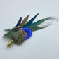 Peacock, Blue & Natural Feather Hat Pin (CFP346)