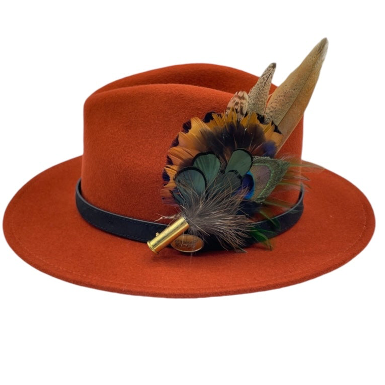 Green & Natural Feather Hat Pin (CFP682)