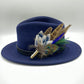 Peacock, Blue, Green & Natural Feather Hat Pin (CFP271)