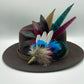 Plum, Blue, Pink & Natural Feather Hat Pin (CFP329)