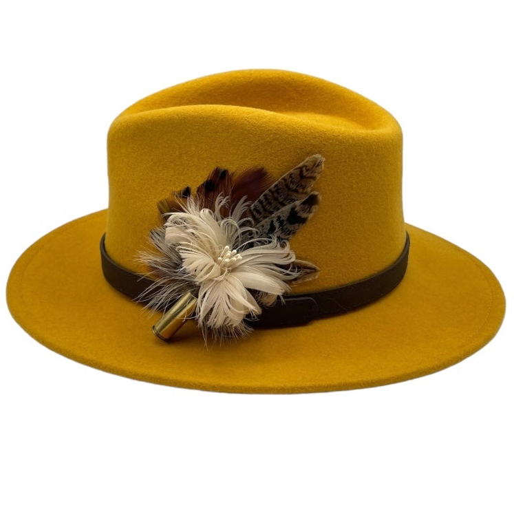 Coffee & Cream Natural Feather Hat Pin (CFP643)