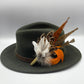 Orange & Natural Feather Hat Pin (CFP323)