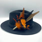 Orange & Black Feather Hat Pin (CFP402)