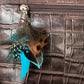 Turquoise Feather Handbag Charm (CFHC6044)