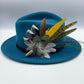 Peacock, Mustard & Natural Feather Hat Pin (CFP338)