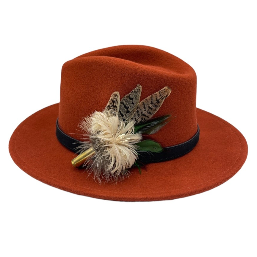 Cream, Green & Natural Feather Hat Pin (CFP645)