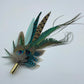 Peacock, Pale Blue & Natural Feather Hat Pin (CFP357)