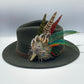 Peacock, Teal & Rust Feather Hat Pin (CFP340)