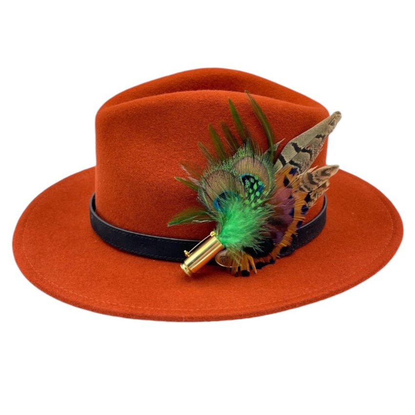 Green & Natural Feather Hat Pin (CFP681)