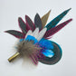 Plum, Blue, Pink & Natural Feather Hat Pin (CFP329)