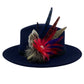 Red, Navy & Natural Feather Hat Pin (CFP783)