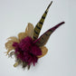 Caramel, Plum & Natural Feather Hat Pin (CFP310)