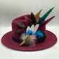 Plum, Blue, Pink & Natural Feather Hat Pin (CFP329)