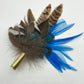 Bright Blue & Natural Feather Hat Pin (CFP275)