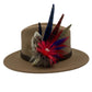 Red, Navy & Natural Feather Hat Pin (CFP783)