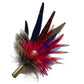 Red, Navy & Natural Feather Hat Pin (CFP783)