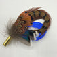 Royal Blue & Natural Feather Hat Pin (CFP276)