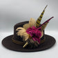 Caramel, Plum & Natural Feather Hat Pin (CFP310)