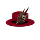 Red & Natural Feather Hat Pin (CFP780)