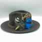 Bright Blue & Natural Feather Hat Pin (CFP275)