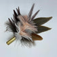 Peach, Brown & Natural Feather Hat Pin (CFP408)