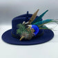 Peacock, Blue & Natural Feather Hat Pin (CFP346)