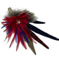 Red, Navy & Natural Feather Hat Pin (CFP783)