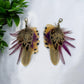 Purple, Plum & Natural Feather Boot Tassels (CFB4128)