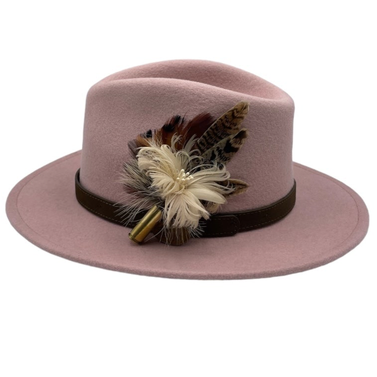 Coffee & Cream Natural Feather Hat Pin (CFP643)