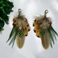 Green & Natural Feather Boot Tassels (CFB4130)