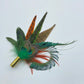 Peacock, Rust, Green & Natural Feather Hat Pin (CFP353)