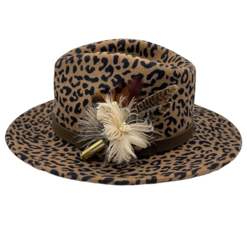 Coffee & Cream Natural Feather Hat Pin (CFP643)