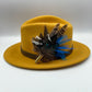 Bright Blue & Natural Feather Hat Pin (CFP275)