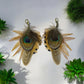 Gold & Natural Feather Boot Tassels (CFB4131)