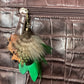 Green & Natural Feather Handbag Charm (CFHC6042)