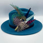 Peacock & Pale Pink Feather Hat Pin (CFP381)