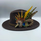 Peacock, Mustard & Natural Feather Hat Pin (CFP337)