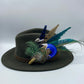 Peacock, Blue & Natural Feather Hat Pin (CFP346)