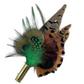 Green & Natural Feather Hat Pin (CFP681)