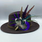 Peacock, Purple & Natural Feather Hat Pin (CFP350)