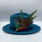 Peacock, Teal & Rust Feather Hat Pin (CFP341)