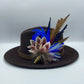 Blue, Red & Natural Feather Hat Pin (CFP395)