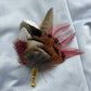 Red & Natural Feather Lapel Pin (CFLP095)