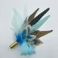 Blue, Pale Blue & Natural Feather Hat Pin (CFP318)