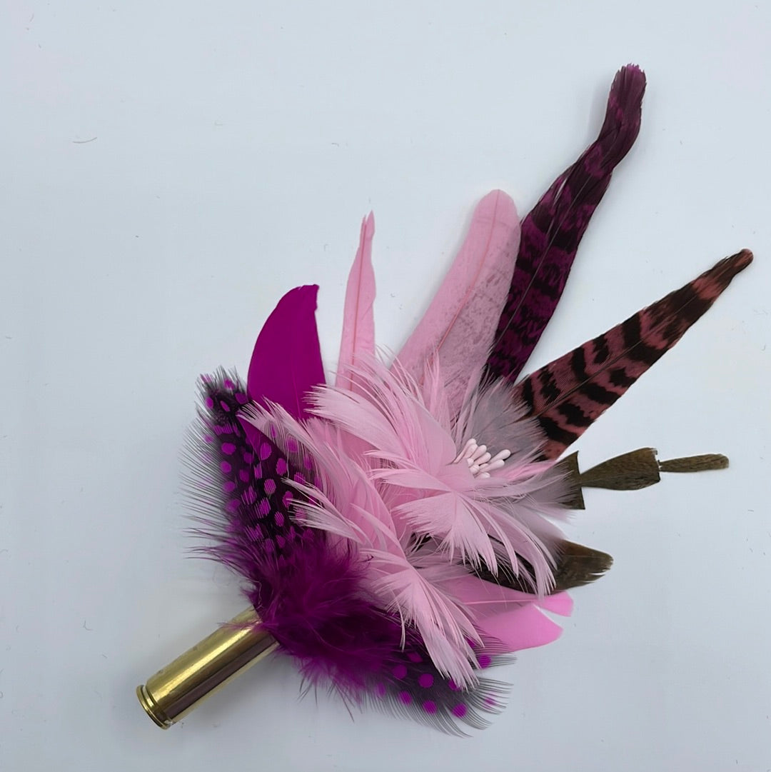 Pink Tones with Cerise Feather Hat Pin (CFP409)