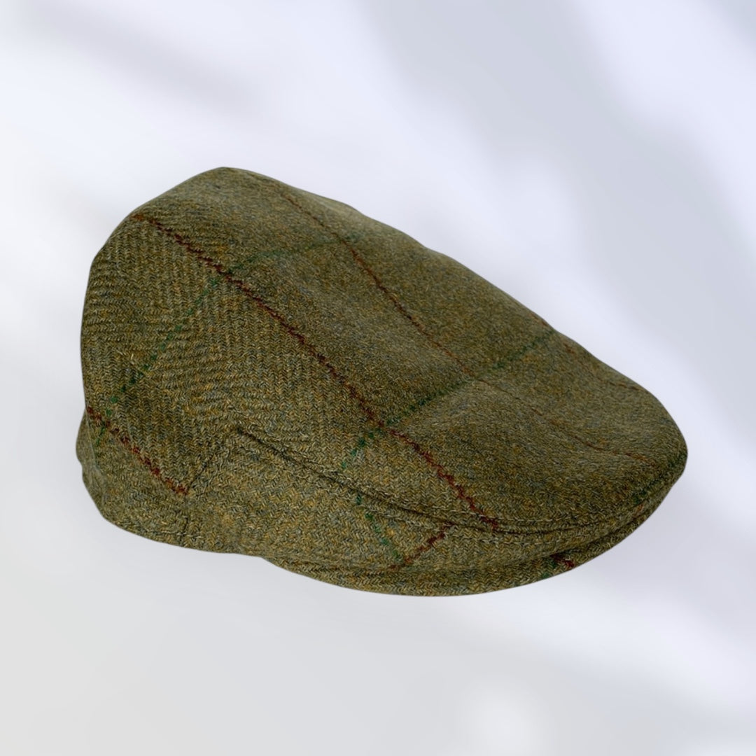 Olive Derby Tweed Wool Flat Cap (CFFC7001)