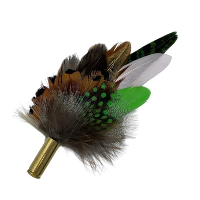 Green & Natural Feather Hat Pin (CFP667)