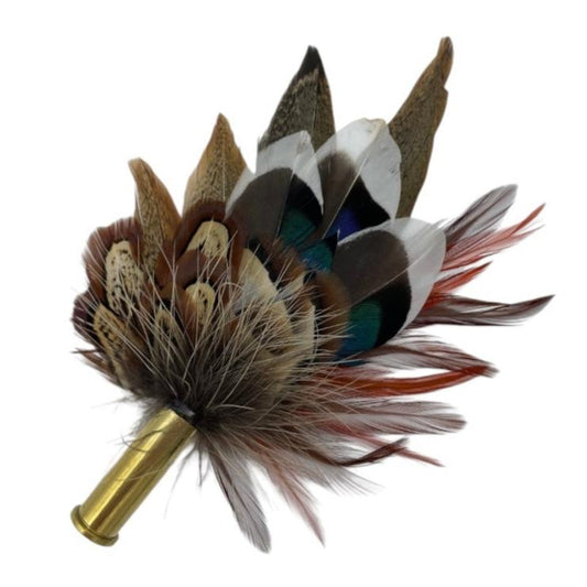 Brown, Rust & Natural Feather Hat Pin (CFP670)